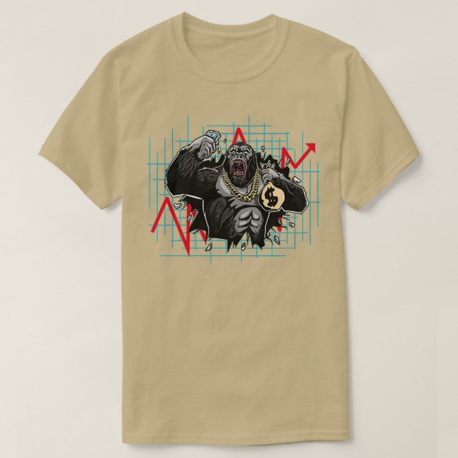 Camiseta Mercado de gorilas en crisis 1 (Diseño del anverso)