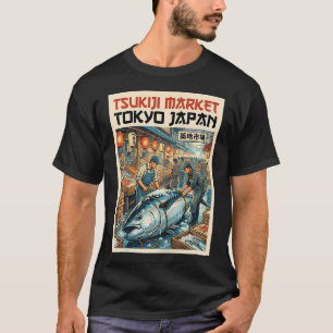 Camiseta Mercado de Pescado de Tsukiji Japonés