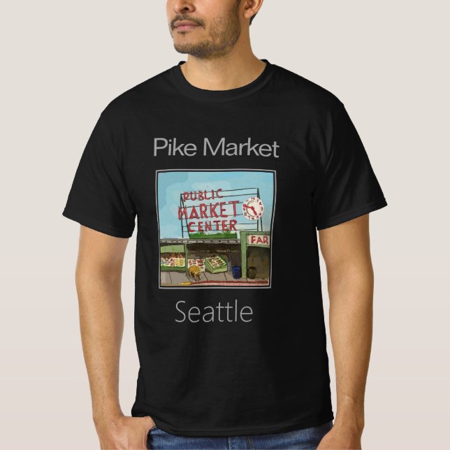 Camiseta Mercado Pike Place, Seattle (Anverso)