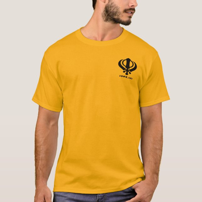 Camiseta Mercancía sikh del diseño de Khanda Khalsa del (Anverso)