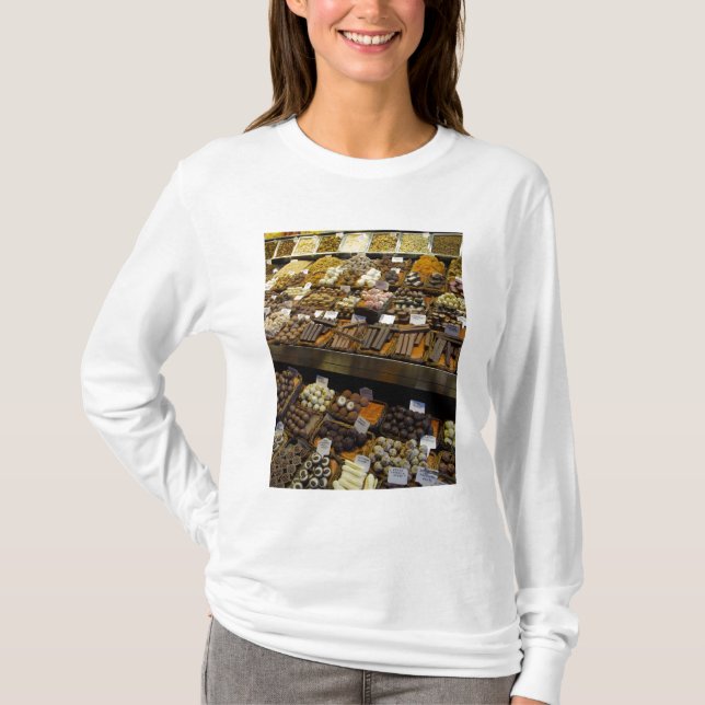 Camiseta Mercat de Sant Josep, caramelos de chocolate surti (Anverso)