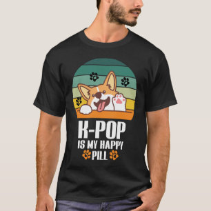 Camiseta Merch de Kpop Happy Pill Corgi Perro Pop 