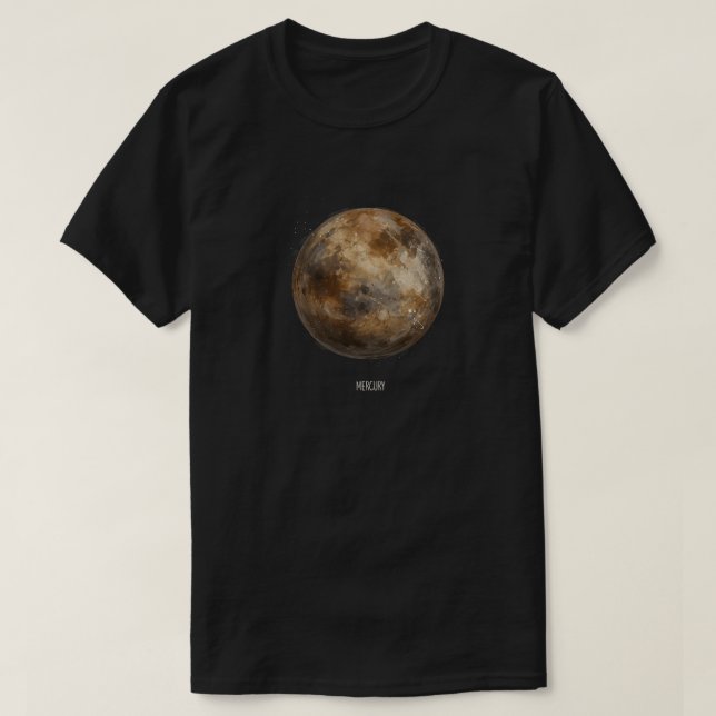 Camiseta Mercurio: Planeta acuarela (Diseño del anverso)