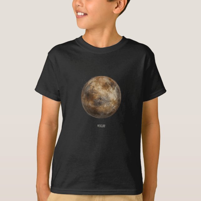 Camiseta Mercurio: Planeta acuarela (Anverso)