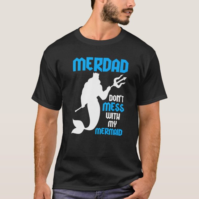 Camiseta Merdad Mermaid Security Dad Cumpleaños 1 (Anverso)