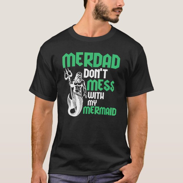 Camiseta Merdad Mermaid Security Dad Cumpleaños 1 (Anverso)