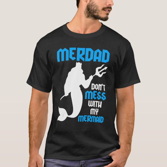 Camiseta Merdad Mermaid Security Dad Cumpleaños 2 (Anverso)