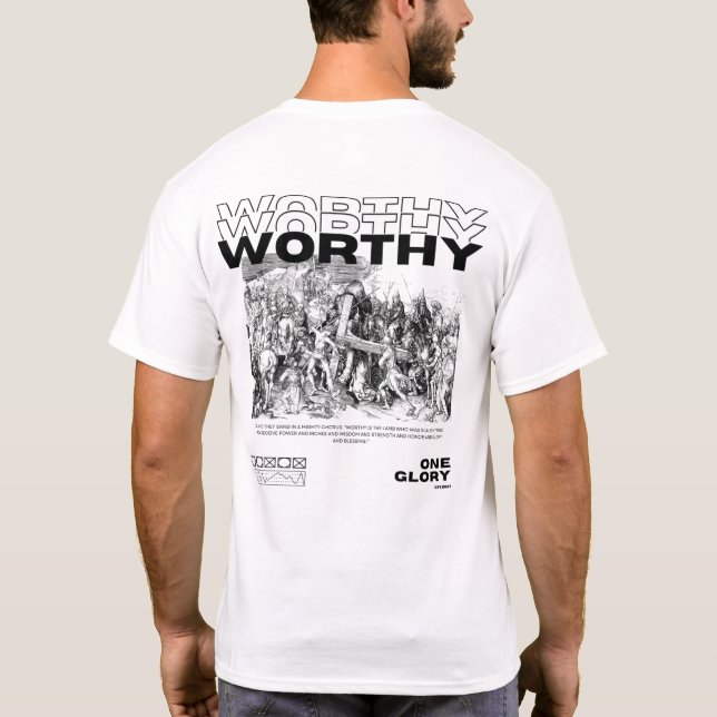 Camiseta Merece la pena las letras negras de Cordero (Reverso)
