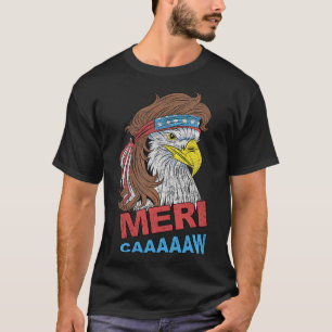 Camiseta Meri-caaaaw - Eagle Mullet 4 De Julio Eeuu Americ