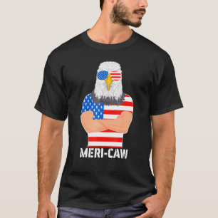 Camiseta Meri-Caw Guay Bald Eagle Patriótico 4 De Julio Hom