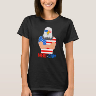 Camiseta Meri Caw Guay Bald Eagle Patriótico 4 De Julio Hom