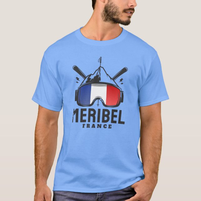 Camiseta Meribel France Ski Resort Skiing Souvenir boy gift (Anverso)