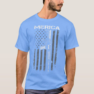 Camiseta MERICA 2ª Enmienda 4ª De Julio AR15 Bandera USA (O