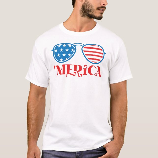 Camiseta 'Merica - 4 de julio Diseño-32042 (Anverso)