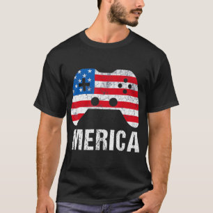 Camiseta Merica 4th Of July  Video Game Gamer Kids Boys Men