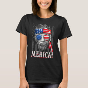 Camiseta Merica Abe Lincoln 4 De Julio Bandera Estadouniden