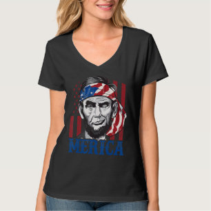 Camiseta Merica Abe Lincoln 4 De Julio Hombres Bandera Amer