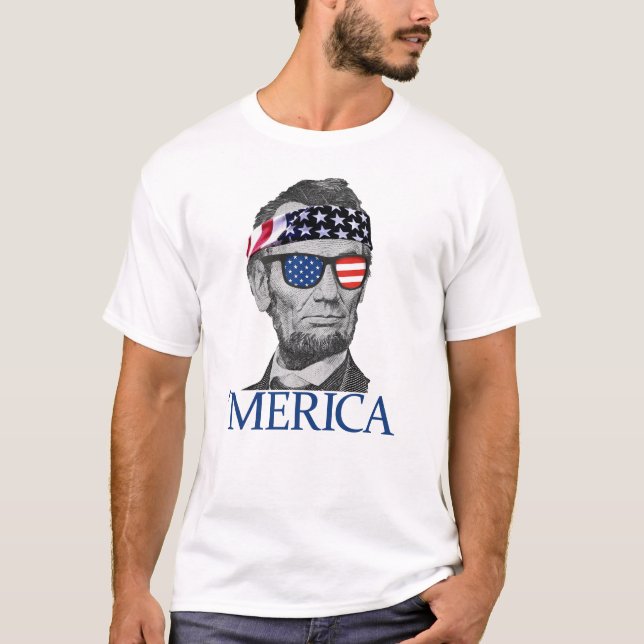 Camiseta Merica Abe Lincoln Patriótico 4 De Julio Lincoln (Anverso)