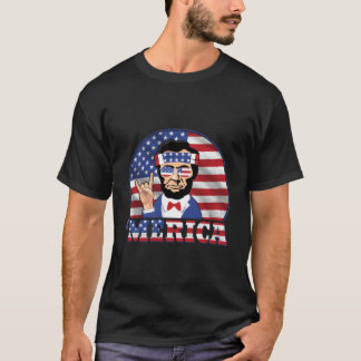 Camiseta Merica Abraham Lincoln Patriotic America Us Flag 4