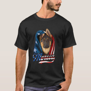 Camiseta Merica Alemana Pastor Perro 4 De Julio Bandera De 