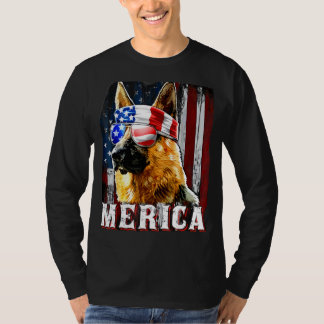 Camiseta Merica Alemania Pastor Bandera Estadounidense 4º D