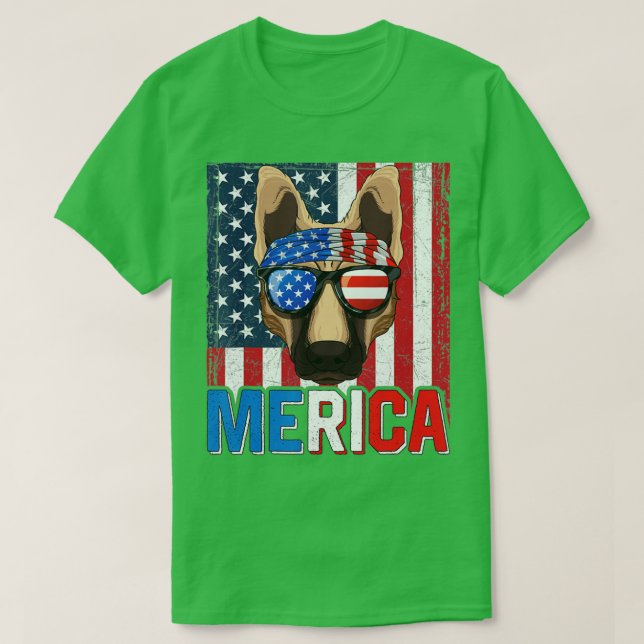 Camiseta Merica Alemania Pastor Perro 4 de Julio Regalos Am (Diseño del anverso)