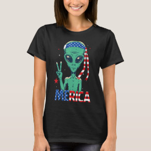 Camiseta Merica Alien Y Bandera Estadounidense Ufo 4 De J