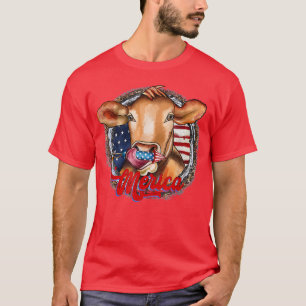 Camiseta Merica America Cow Farmer 4th of July Freedom Amer