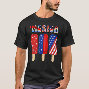 Camiseta Merica América Ice Cream Bandera Estadounidense 4 
