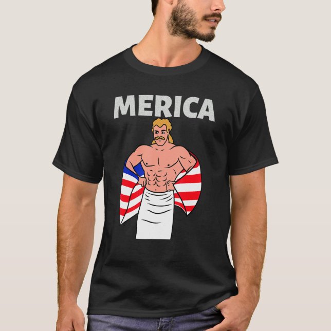 Camiseta Merica American Mullet Business In Front Fiesta In (Anverso)