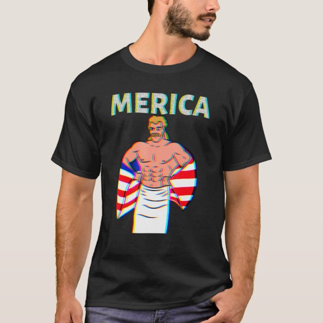 Camiseta Merica American Mullet Business In Front Fiesta In (Anverso)