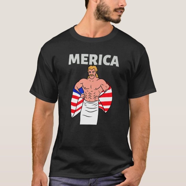 Camiseta Merica American Mullet Business In Front Fiesta In (Anverso)