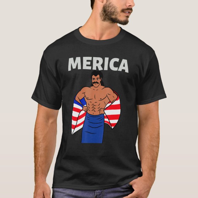 Camiseta Merica American Mullet Business In Front Party In  (Anverso)