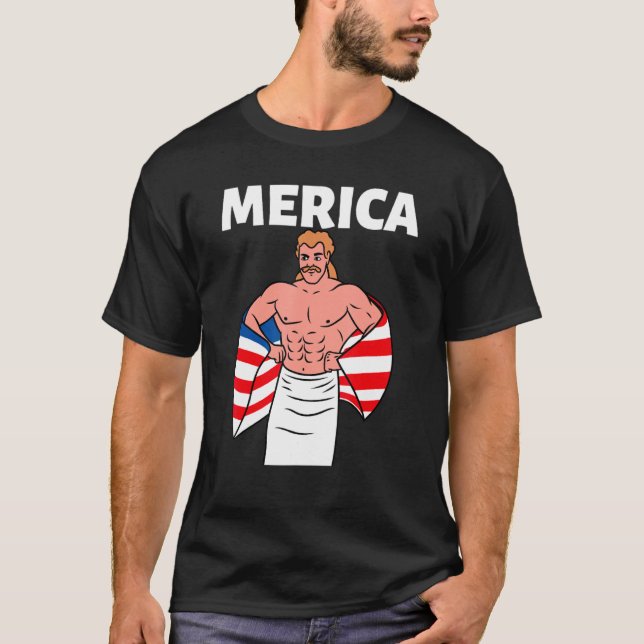 Camiseta Merica American Mullet Business In Front Party In  (Anverso)