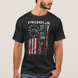 Camiseta Merica Ar15 Nosotros, El Pueblo Ee.Uu. Bandera 4 D