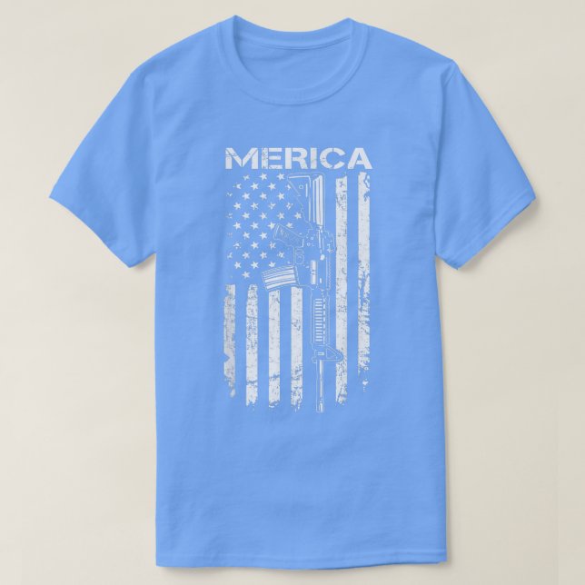 Camiseta MERICA AR AR15 2ª Enmienda 4ª De Julio Bandera Est (Diseño del anverso)