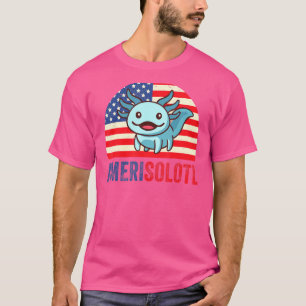 Camiseta Merica Axolotl 4 De Julio Bandera Estadounidense P