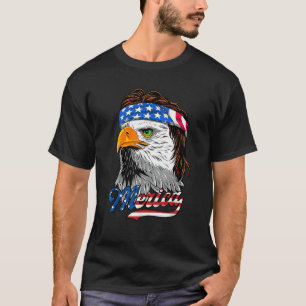 Camiseta Merica Bald Eagle Hombres Bandera Americana Patrió