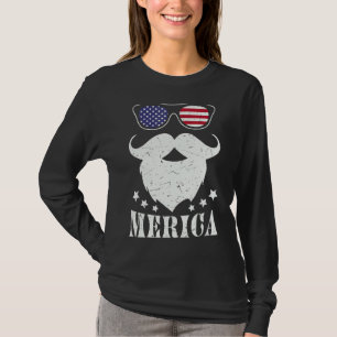 Camiseta Merica Beard Gafas De Sol Bandera Estadounidense 4