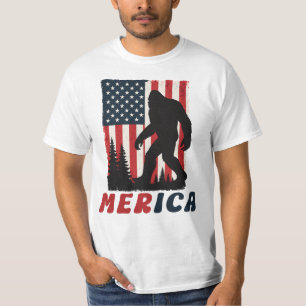 Camiseta Merica Bigfoot, la bandera de Estados Unidos