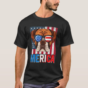 Camiseta Merica Boxer Perro 4 De Julio Bandera Americana Vi