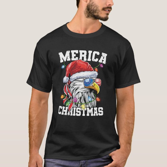 Camiseta Merica Christmas Patriotic USA Patriotic Santa Bal (Anverso)