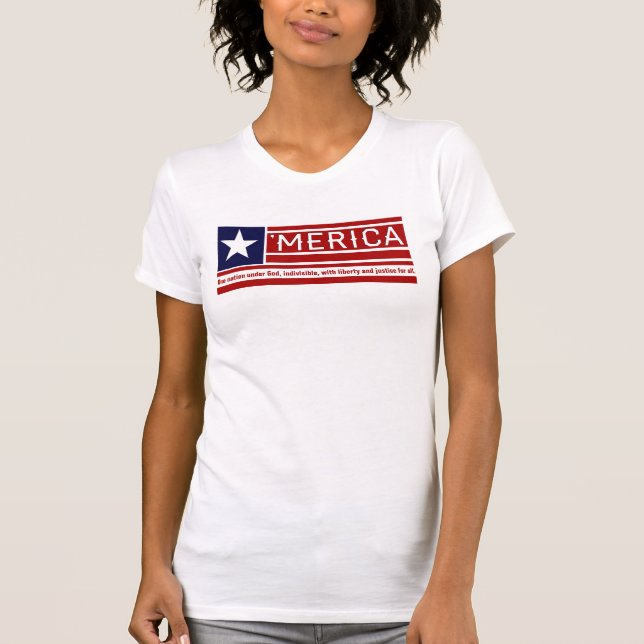 Camiseta 'Merica - compromiso del diseño de la bandera de (Anverso)
