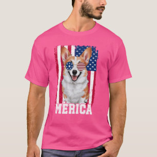 Camiseta Merica Corgi Perro Bandera de Estados Unidos Patri