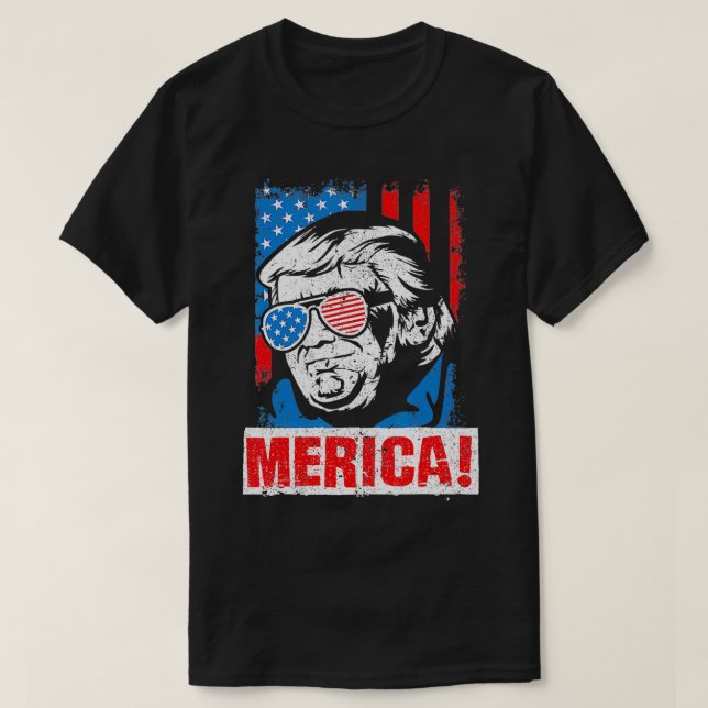 Camiseta Merica Donald Trump Bandera de Estados Unidos 2020 (Diseño del anverso)