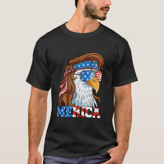 Camiseta Merica Eagle Mullet 4Th Of July American Flag Usa 