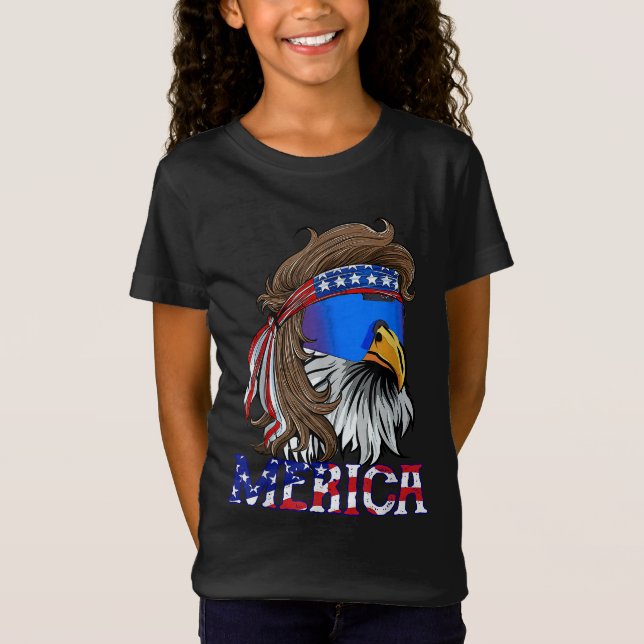 Camiseta Merica Eagle Mullet Bandera Estadounidense Hombres (Anverso)