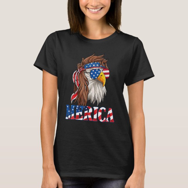 Camiseta Merica Eagle Mullet Bandera Estadounidense Hombres (Anverso)