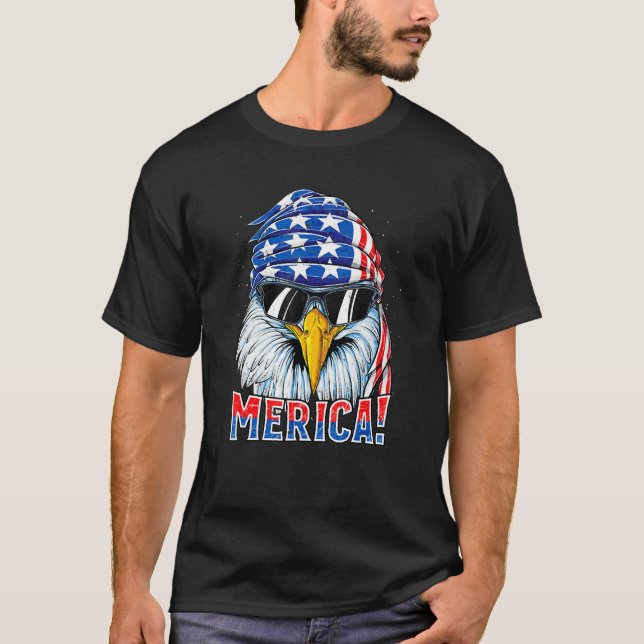 Camiseta Merica Eagle Mullet Bandera Estadounidense Veteran (Anverso)