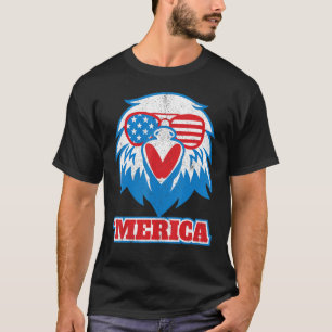 Camiseta Merica Eagle Ue Bandera Glasses 4 De Julio Ave